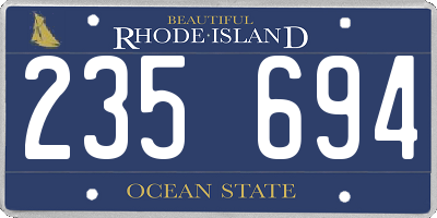 RI license plate 235694