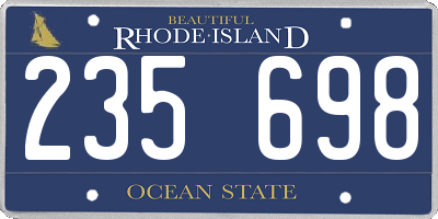 RI license plate 235698