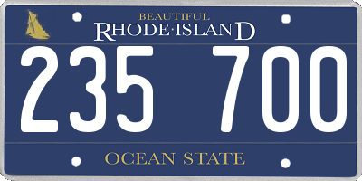 RI license plate 235700