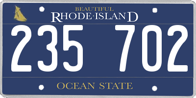 RI license plate 235702