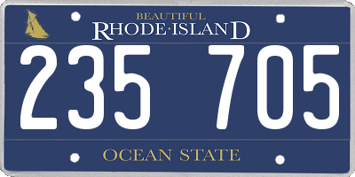 RI license plate 235705