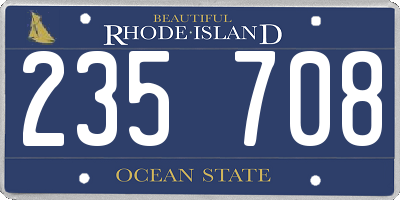 RI license plate 235708