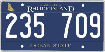 RI license plate 235709
