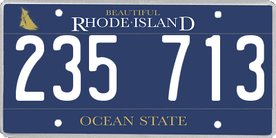 RI license plate 235713