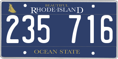 RI license plate 235716