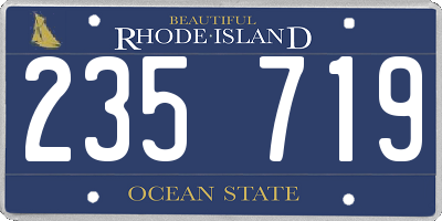 RI license plate 235719