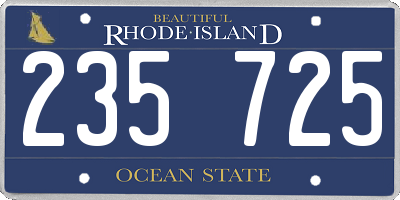 RI license plate 235725