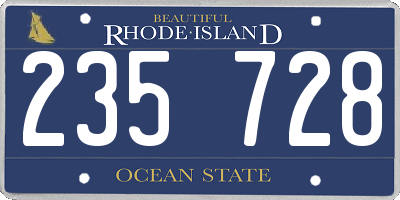 RI license plate 235728