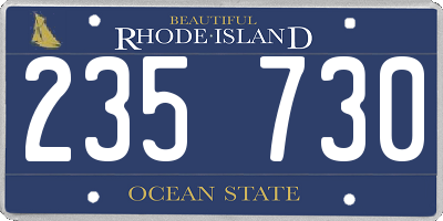 RI license plate 235730
