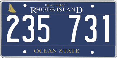 RI license plate 235731