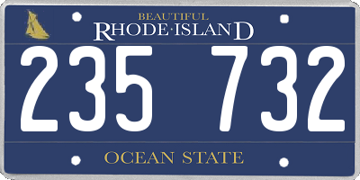 RI license plate 235732