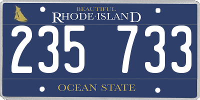 RI license plate 235733