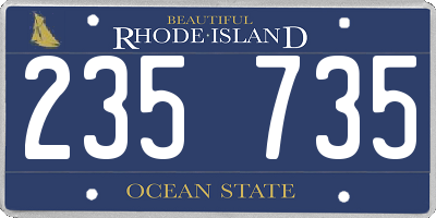 RI license plate 235735