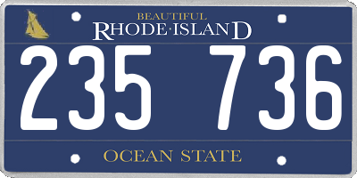 RI license plate 235736