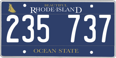 RI license plate 235737