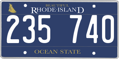 RI license plate 235740
