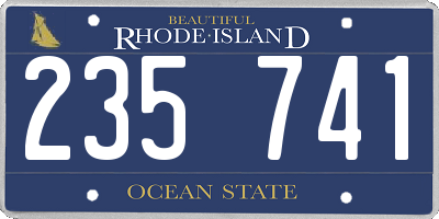 RI license plate 235741