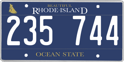 RI license plate 235744
