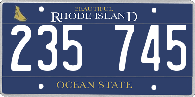 RI license plate 235745