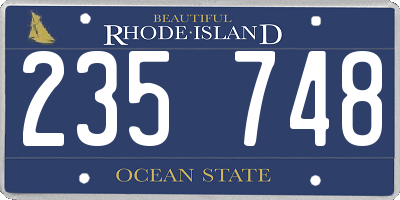 RI license plate 235748