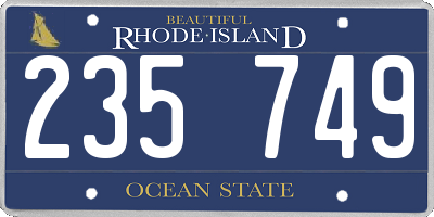 RI license plate 235749