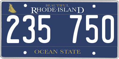 RI license plate 235750
