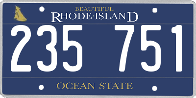 RI license plate 235751