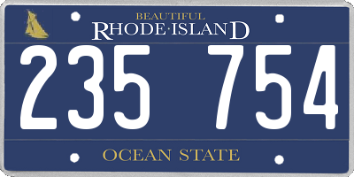 RI license plate 235754
