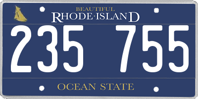 RI license plate 235755
