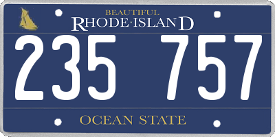 RI license plate 235757