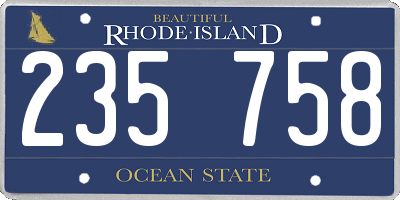 RI license plate 235758