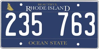 RI license plate 235763