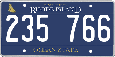 RI license plate 235766
