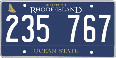 RI license plate 235767