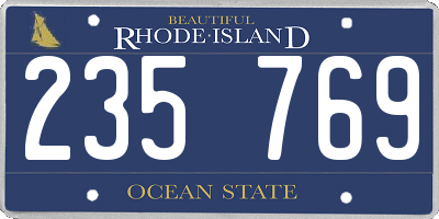 RI license plate 235769