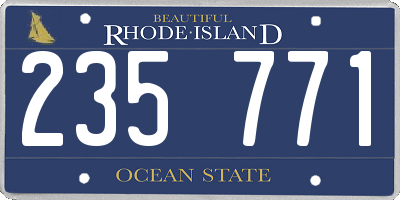 RI license plate 235771