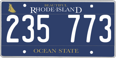 RI license plate 235773