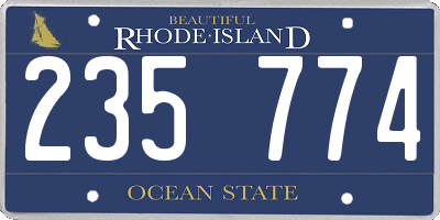 RI license plate 235774