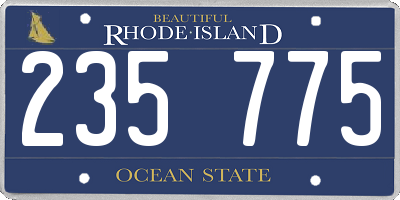 RI license plate 235775