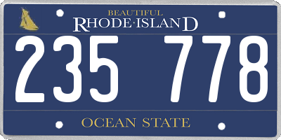 RI license plate 235778