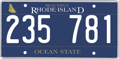 RI license plate 235781