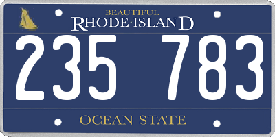 RI license plate 235783
