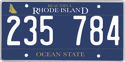 RI license plate 235784