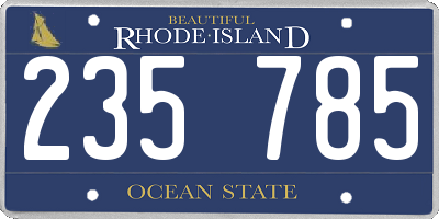 RI license plate 235785