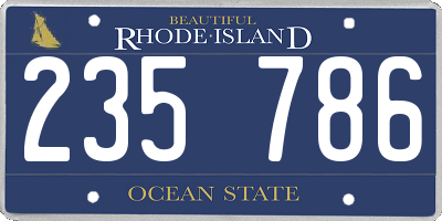 RI license plate 235786