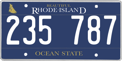 RI license plate 235787