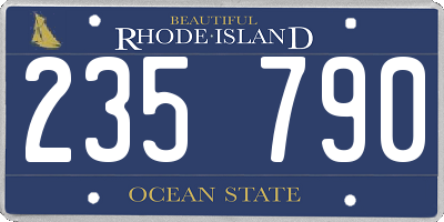 RI license plate 235790
