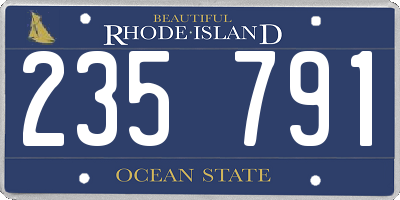 RI license plate 235791