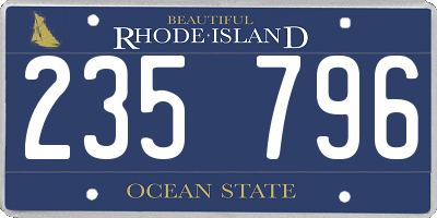RI license plate 235796