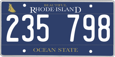 RI license plate 235798